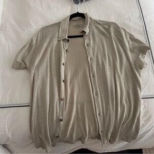 Alex Crane Beige Short Sleeve Shirt Size Medium